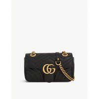 Gucci Women's Black Heart Embroidered Marmont GG Mini Leather Cross Body Bag | Selfridges