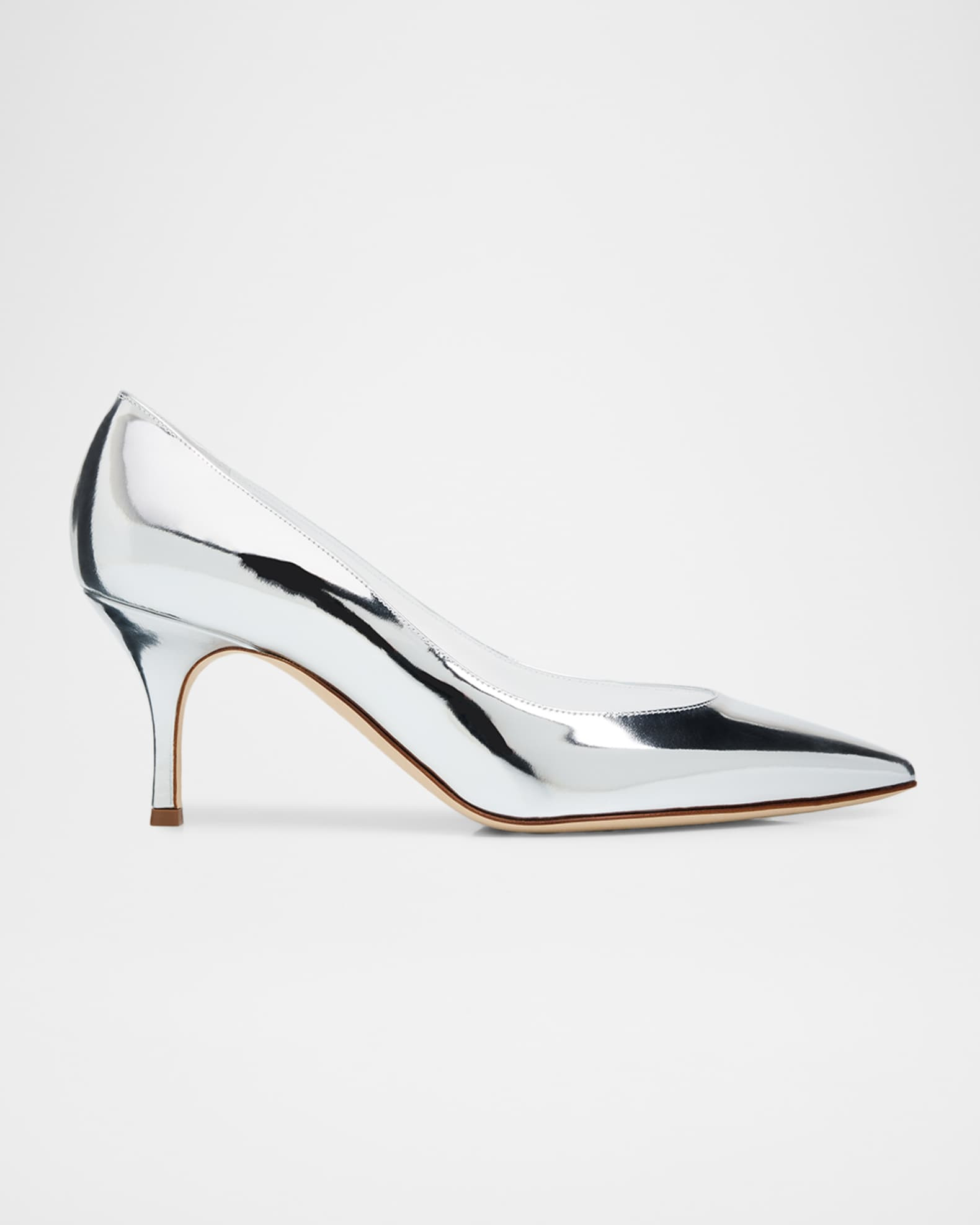 Manolo Blahnik Kietta Metallic Leather Stiletto Pumps | Neiman Marcus