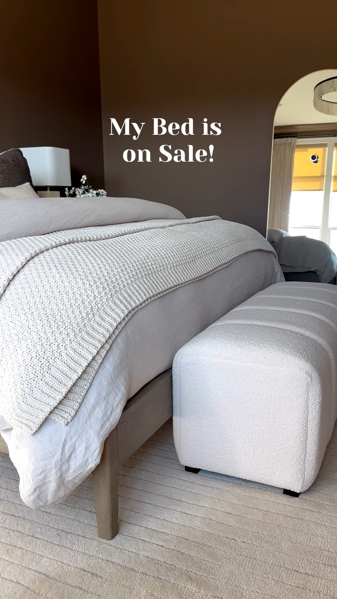 My bed is on sale! Wood rails with upholstery headboard is such a nice mix! This is the oatmeal boucle with grey wash wood. Perfect combo 
@potterybarn


#LTKSeasonal #LTKHome #LTKSaleAlert