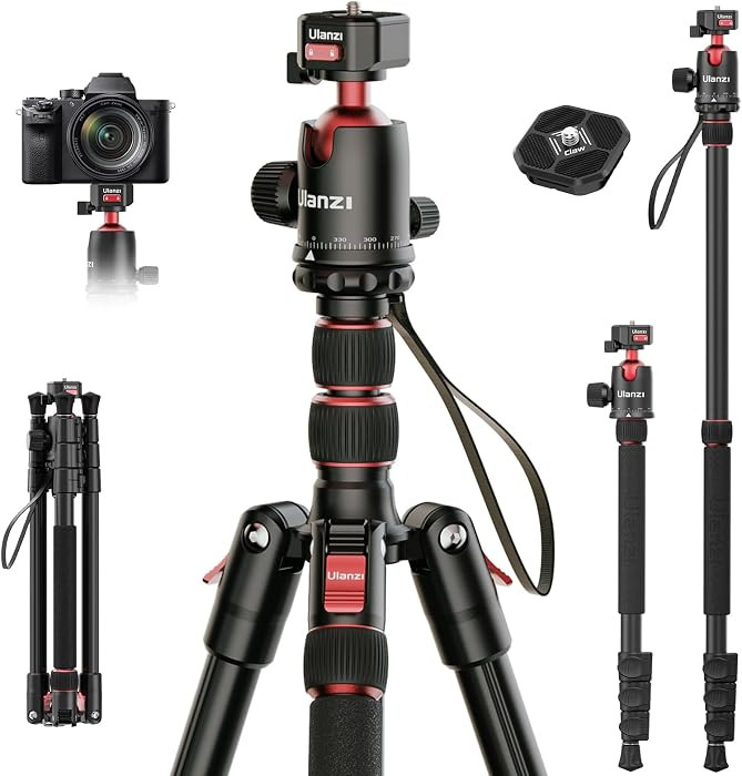 ULANZI TT31 72.4" Claw Quick Release Aluminum Camera Tripod & Monopod, Panorama 360\u00b0 Ball He... | Amazon (US)