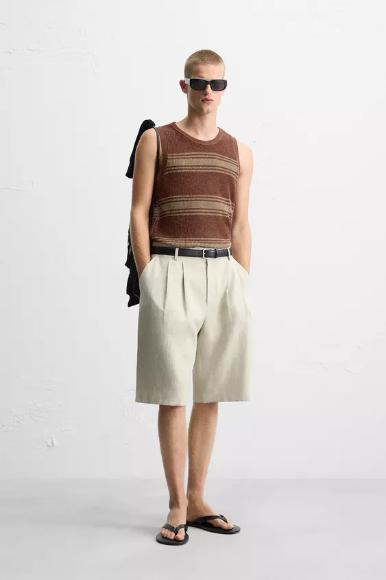 TANKTOP AUS LEINEN-VISKOSE-STRICK | Zara DE
