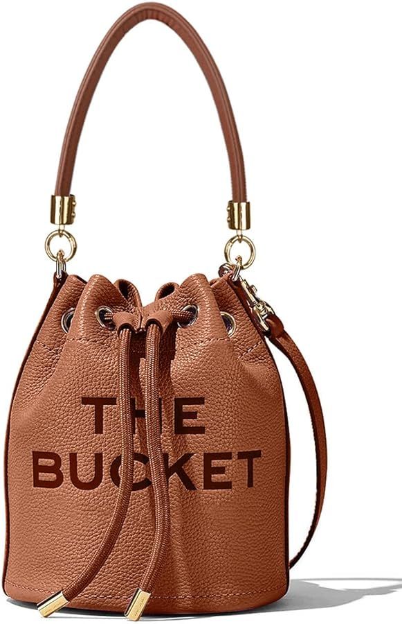 The Bucket Bag for Women Pu Leather Drawstring Handbag Tote Hobo Handbag Crossbody Bag Soft Adjus... | Amazon (US)