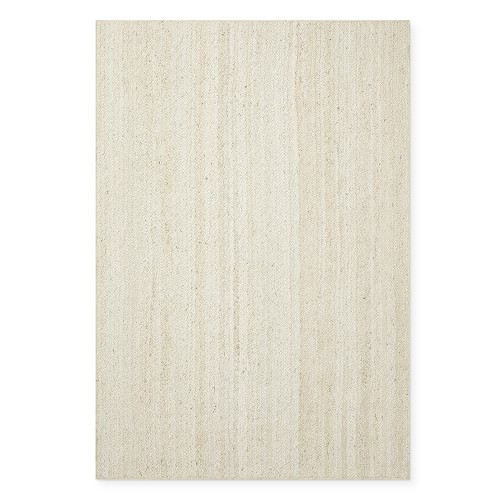 Hand Braided Jute Rug, 6' X 2', White, Serged Edge | Williams-Sonoma