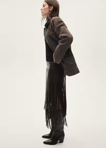 MANGO - Denim parka with contrasting collar wine - S - Woman | Mango Canada
