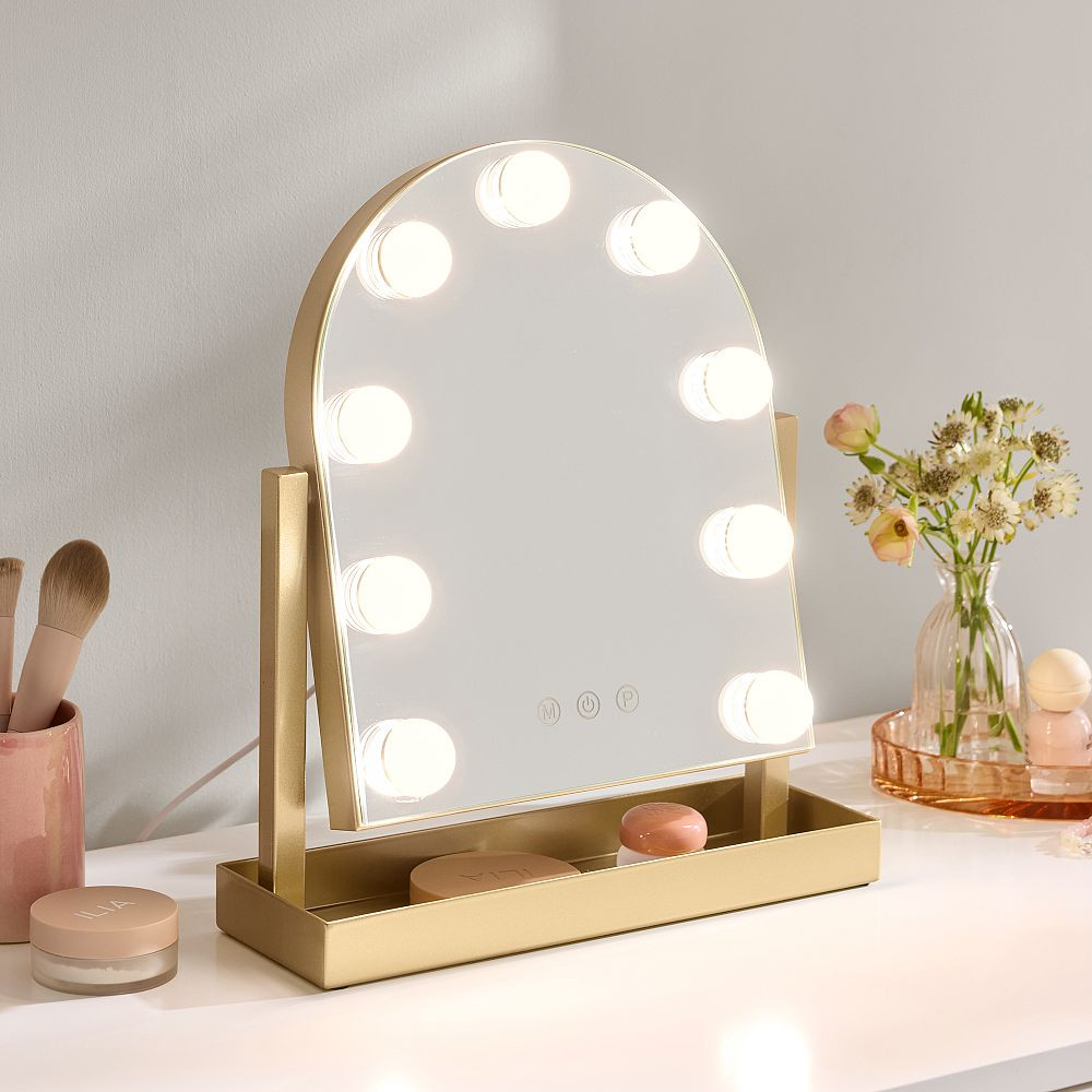 Marquee Mini LED Arched Vanity Mirror (12"x14.25") | Pottery Barn Teen