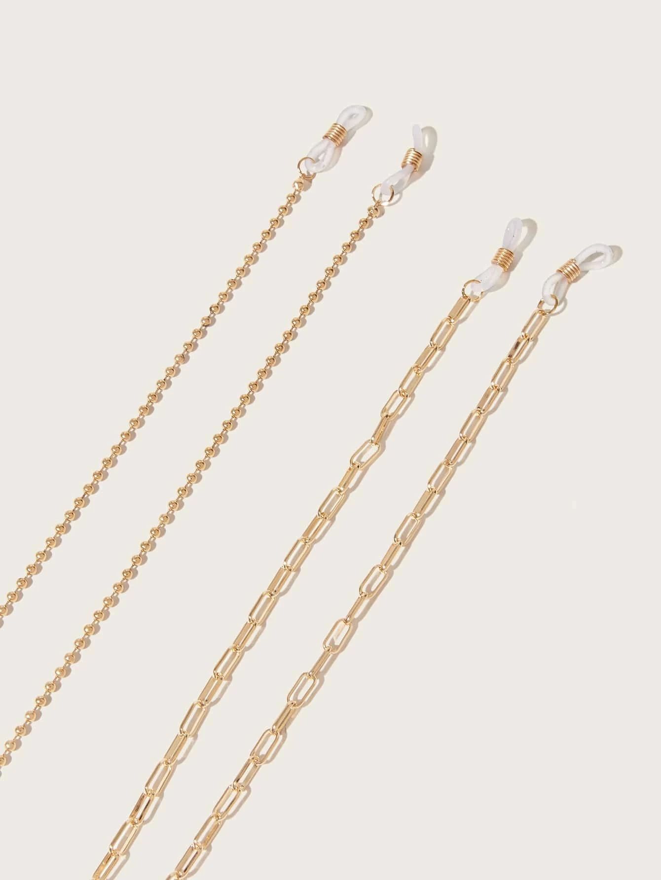 2pcs Simple Bead & Chain Link Glasses Chain | SHEIN