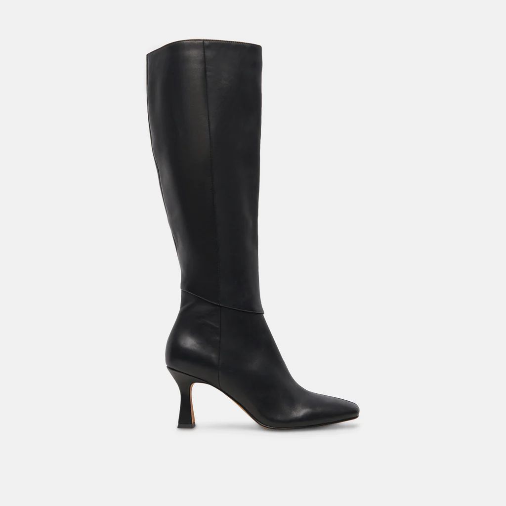 GYRA WIDE CALF BOOTS BLACK LEATHER | DolceVita.com