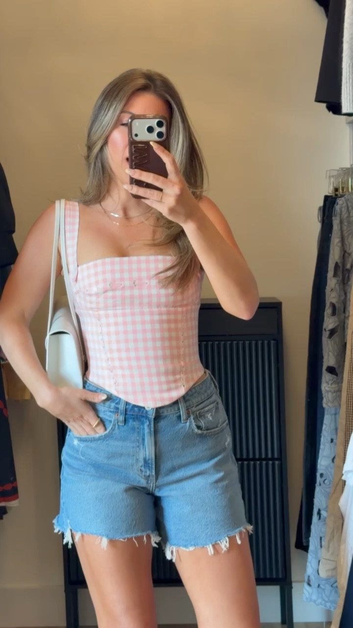 Abercrombie dad cut off shorts styled with corset ginghan top for everyday wear 

i sized up to a 27
& did my normal size small in tops

divi: emerson15

Casual everyday
Denim shorts
Summer looks
Brunch
Shopping
Sight seeing
Vacation 

#LTKDENIM

#LTKgrwm #LTKootd