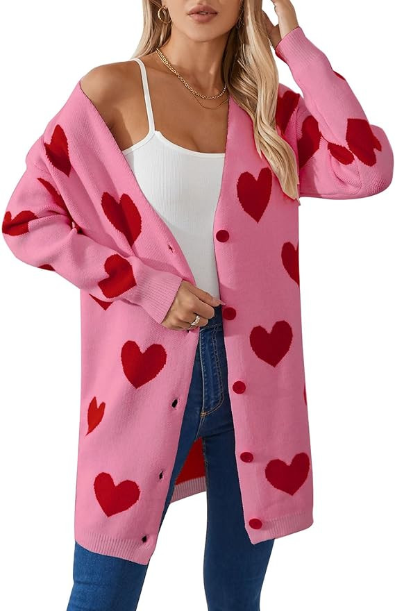 Women's Cardigan Sweaters Fall Winter Button Down Cardigans Long Sleeve Loose Casual Sweater Coat | Amazon (US)