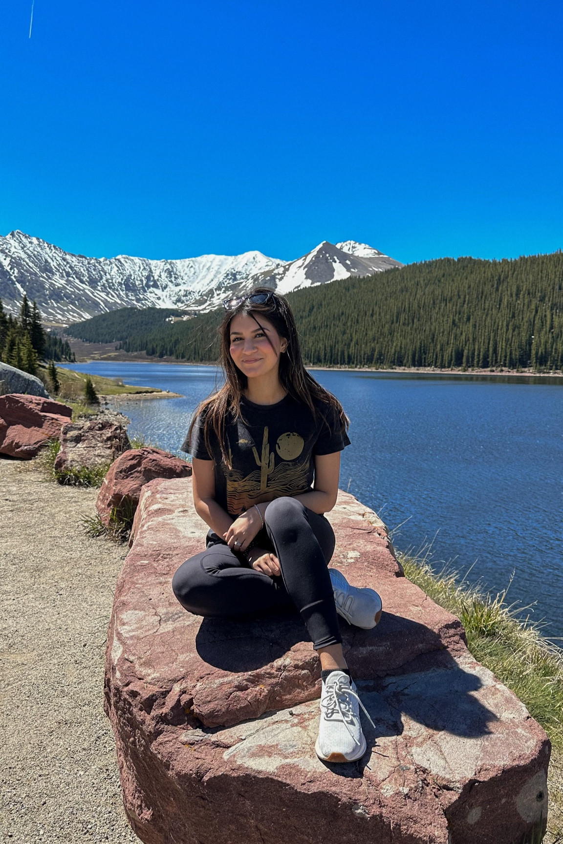 Hiking in the mountains wearing the comfiest shirt and lulu leggings 

#LTKstyletip #LTKtravel #LTKfit