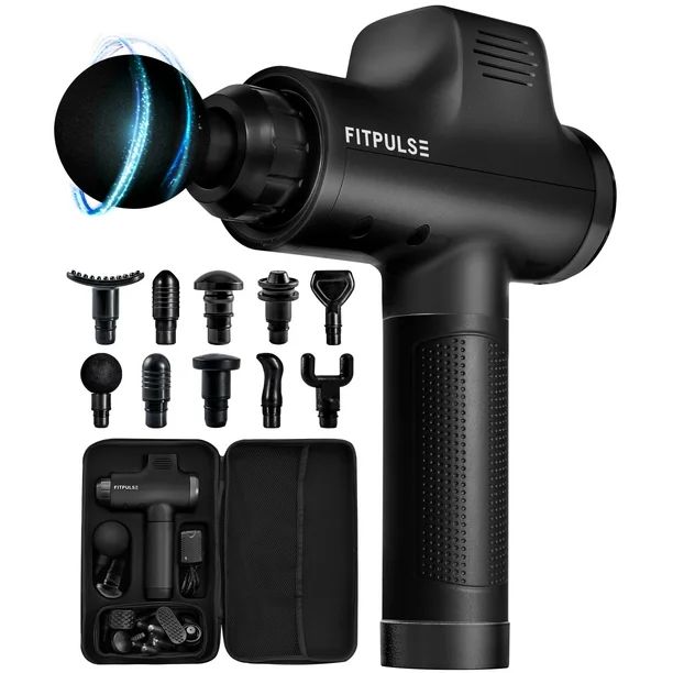 Fitpulse Muscle Massage Gun for Athletes - Percussion Massager Deep Tissue Massager Gun Handheld ... | Walmart (US)