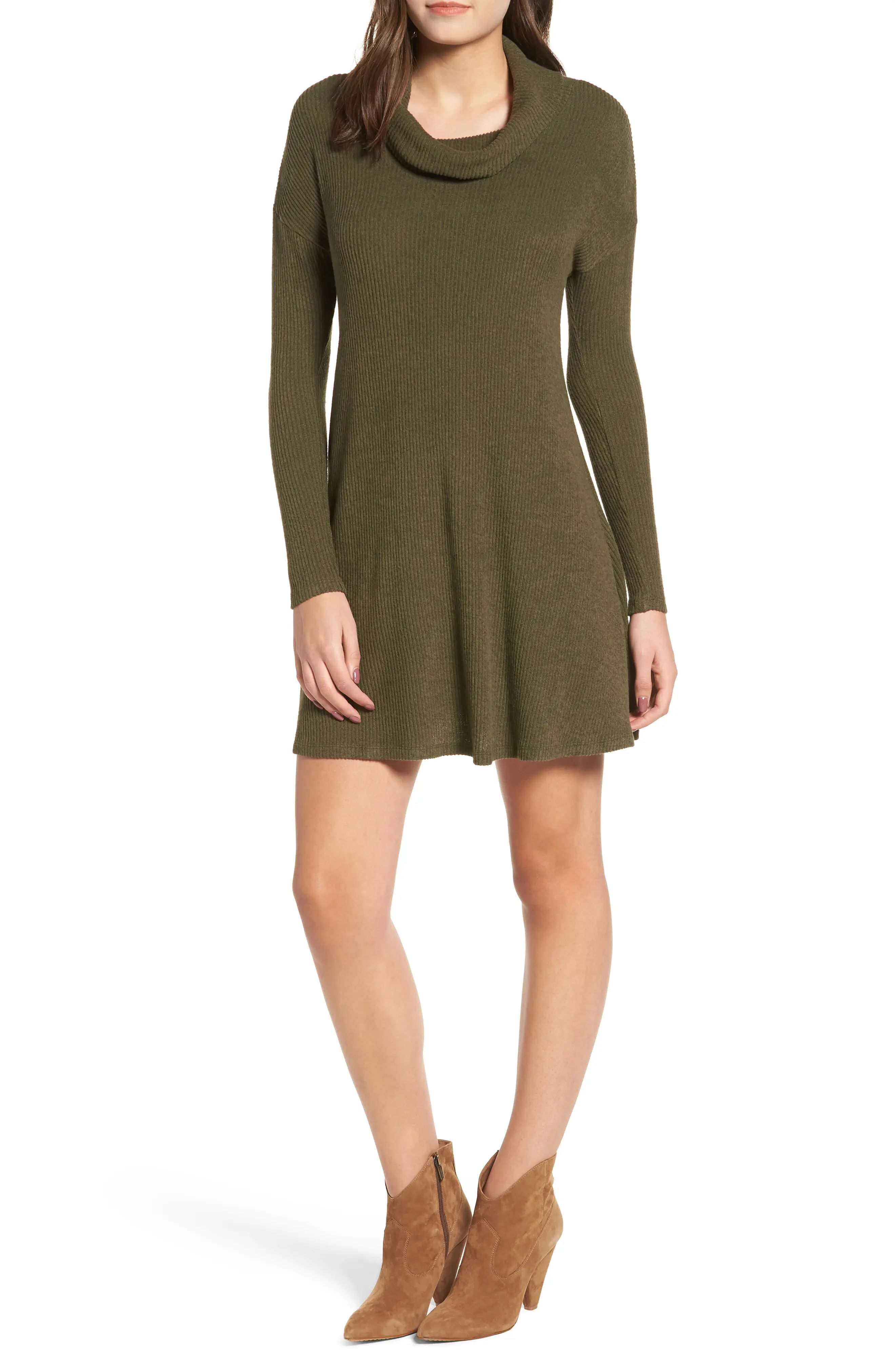 BP. Rib Knit Cowl Neck Dress (Regular & Plus Size) | Nordstrom