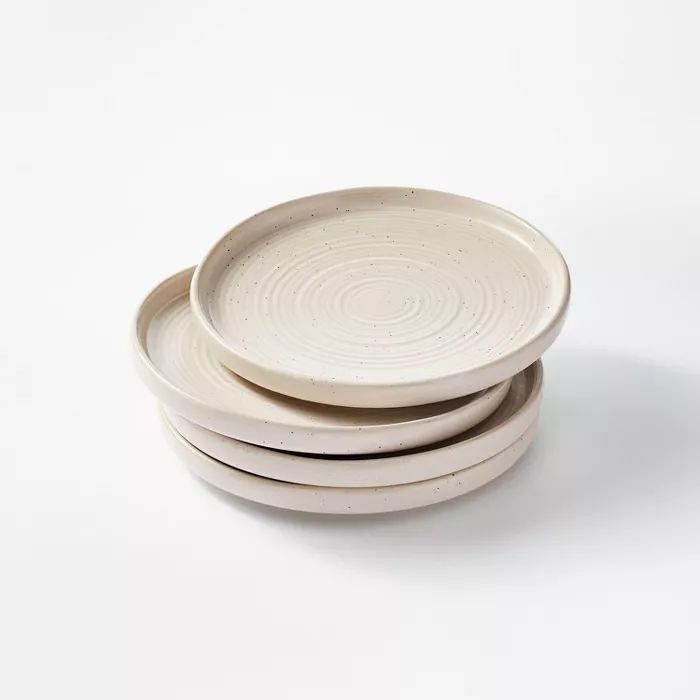 8.5" 4pk Stoneware Glazed Salad Plates Cream - Threshold™ designed with Studio McGee | Target