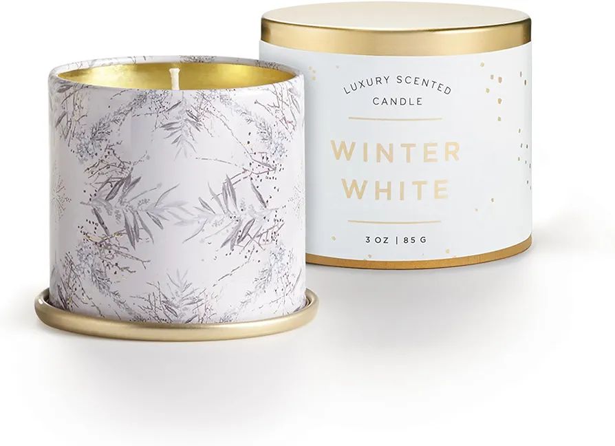 ILLUME Noble Holiday Collection Winter White Demi Vanity Tin Candle, 3 oz | Amazon (US)
