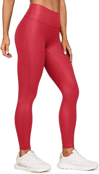 CRZ YOGA Butterluxe Matte Faux Leather Leggings for Women 28'' - No Front Seam High Waist Stretch... | Amazon (US)