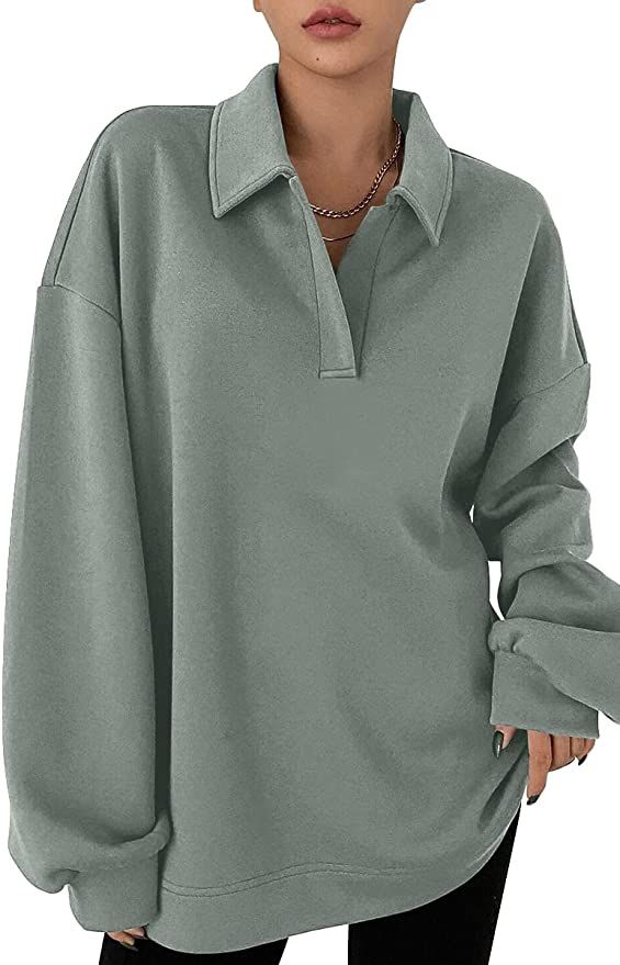 Trendy Queen Oversized Sweatshirts for Women Fleece Hoodies Crewneck Pullover Comfy Clothes Fall ... | Amazon (US)