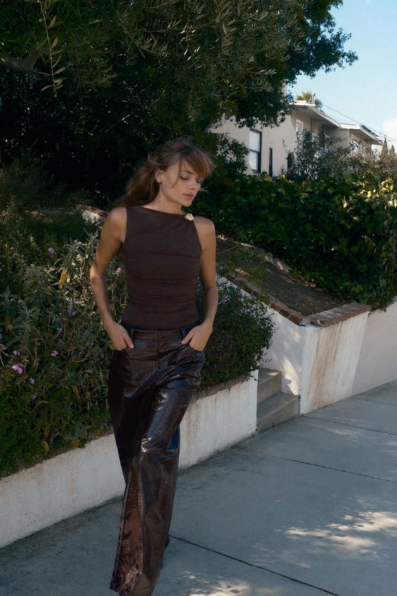 POLYAMIDE BODYSUIT WITH METALLIC DETAIL | Zara UK