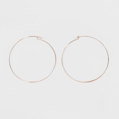 Large Flat Hoop Earrings - A New Day™ Rose Gold | Target