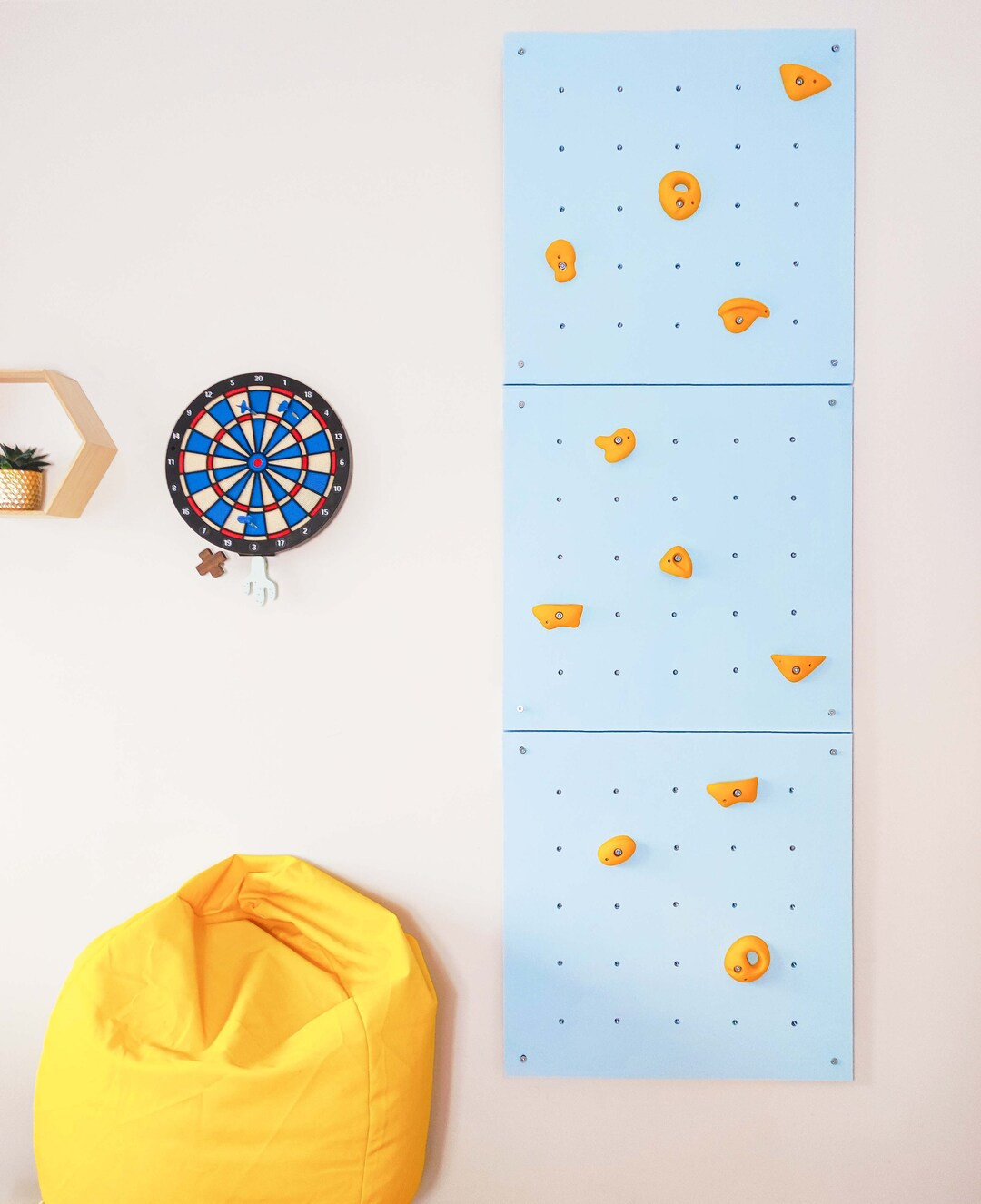 climbing wall for kids set of 3, toddler climbing, wooden wall for kids with climbing stones, pai... | Etsy (US)