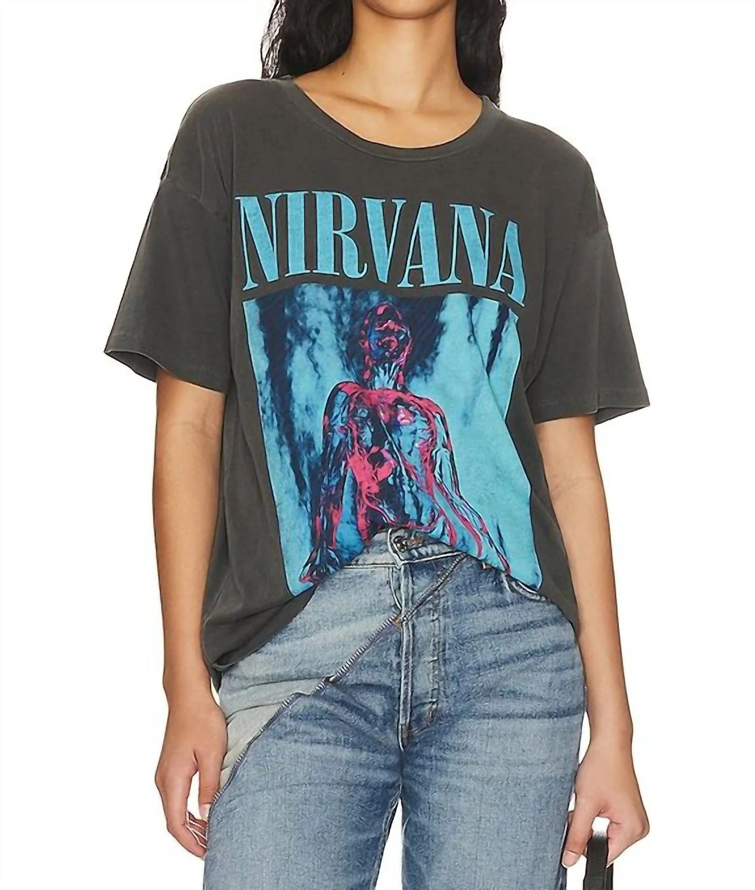 Nirvana Merch Tee In Silver Cover | Shop Simon