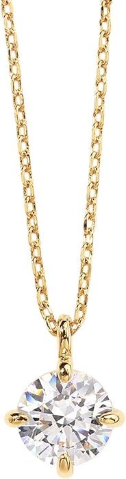PAVOI 14K Gold Plated Cubic Zirconia Diamond Pendant Necklace for Women | Adjustable Slider | Amazon (US)