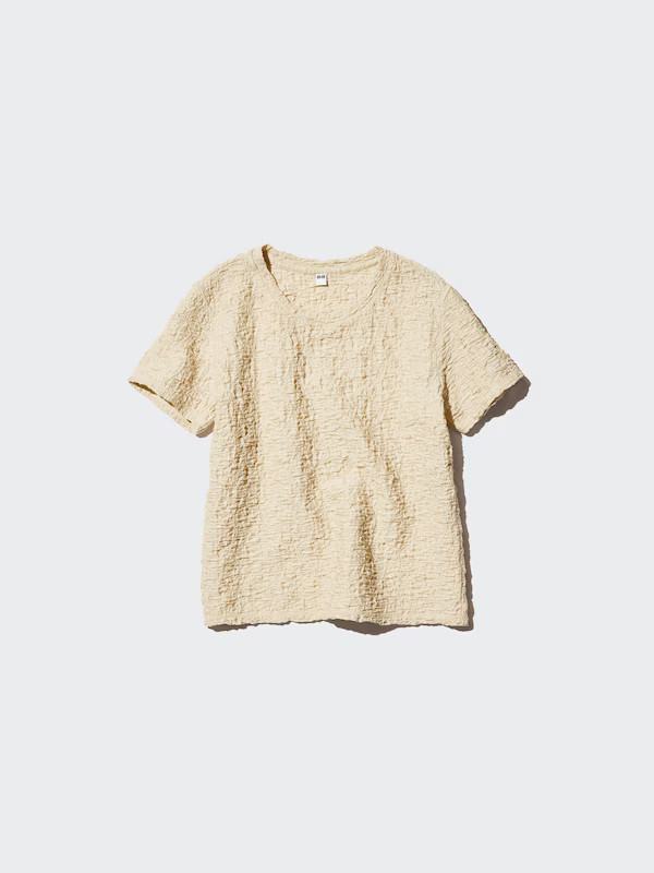 Shirred Short Sleeve T-Shirt | UNIQLO US | UNIQLO (US)
