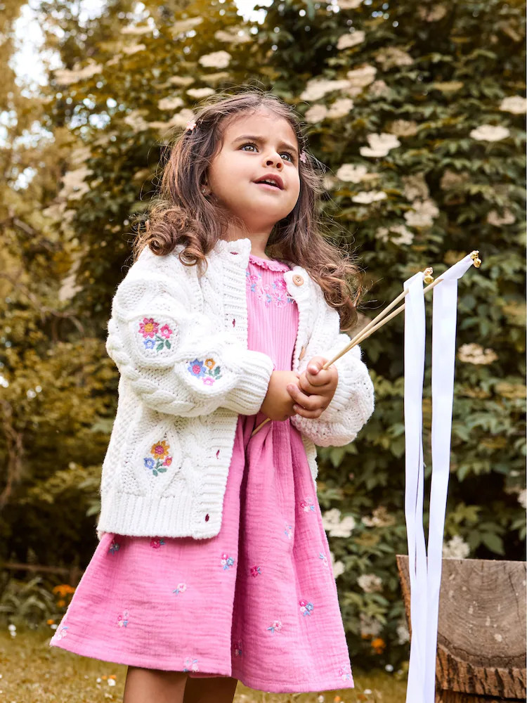 JoJo Maman Bébé Cream Embroidered Chunky Knit Jumper | Next EU