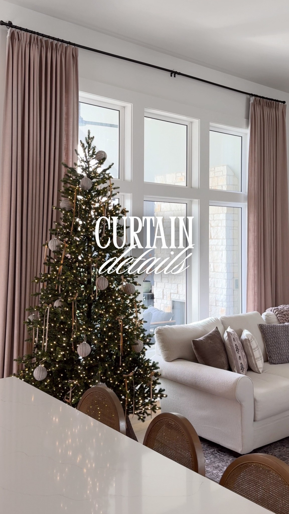 My curtains are on sale so I thought it would be a good time to share all the details! My two pages living room curtain details 🤎

Kind: Two Pages Liz Linen Drape Pleated
Color: Tapioca 1908-7
Header style: Pinch Pleat
Liner type: Room Darkening SR 75%
Memory Shape: Yes

I did two long panels and LOVE them! FYI, they are heavy (but amazing quality), so we ended up having to put in extra support in the middle of the bar!

Note: Curtain rods and curtain rings are from Amazon (I purchased the 170” rod and 1.5” rings)

Home decor, home finds, curtains, amazon home, amazon home decor

#LTKHome #LTKHoliday