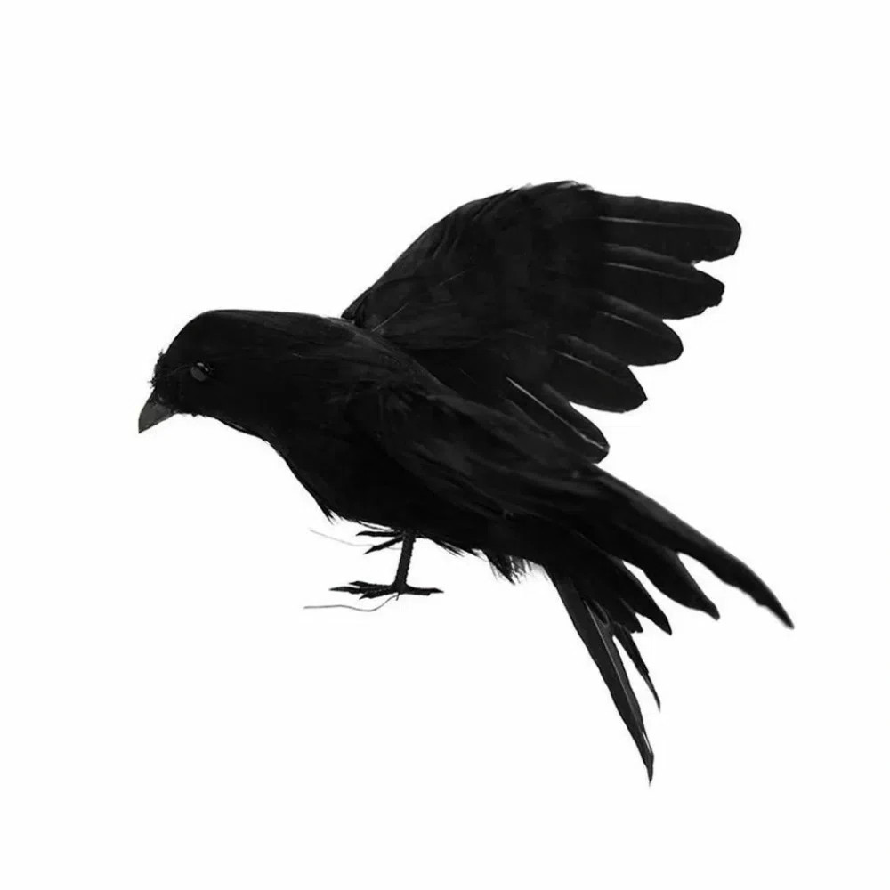 Halloween Black Crow Prop Fake Bird Raven Feathered Spooky Party Home Decor-style B | Wayfair North America