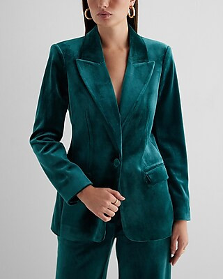 Velvet One Button Blazer | Express