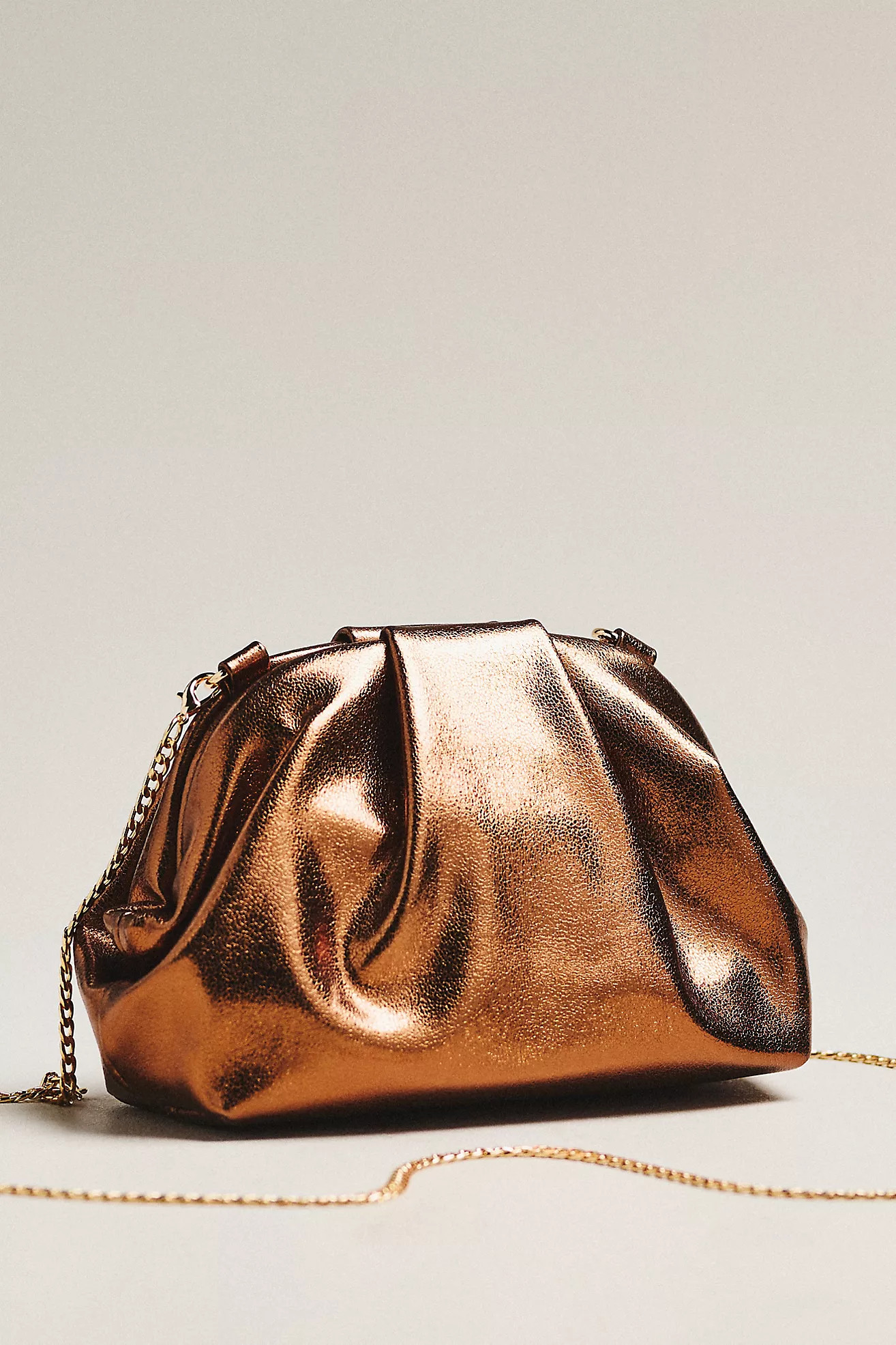 Metallic Faux Leather Clutch | Anthropologie (US)