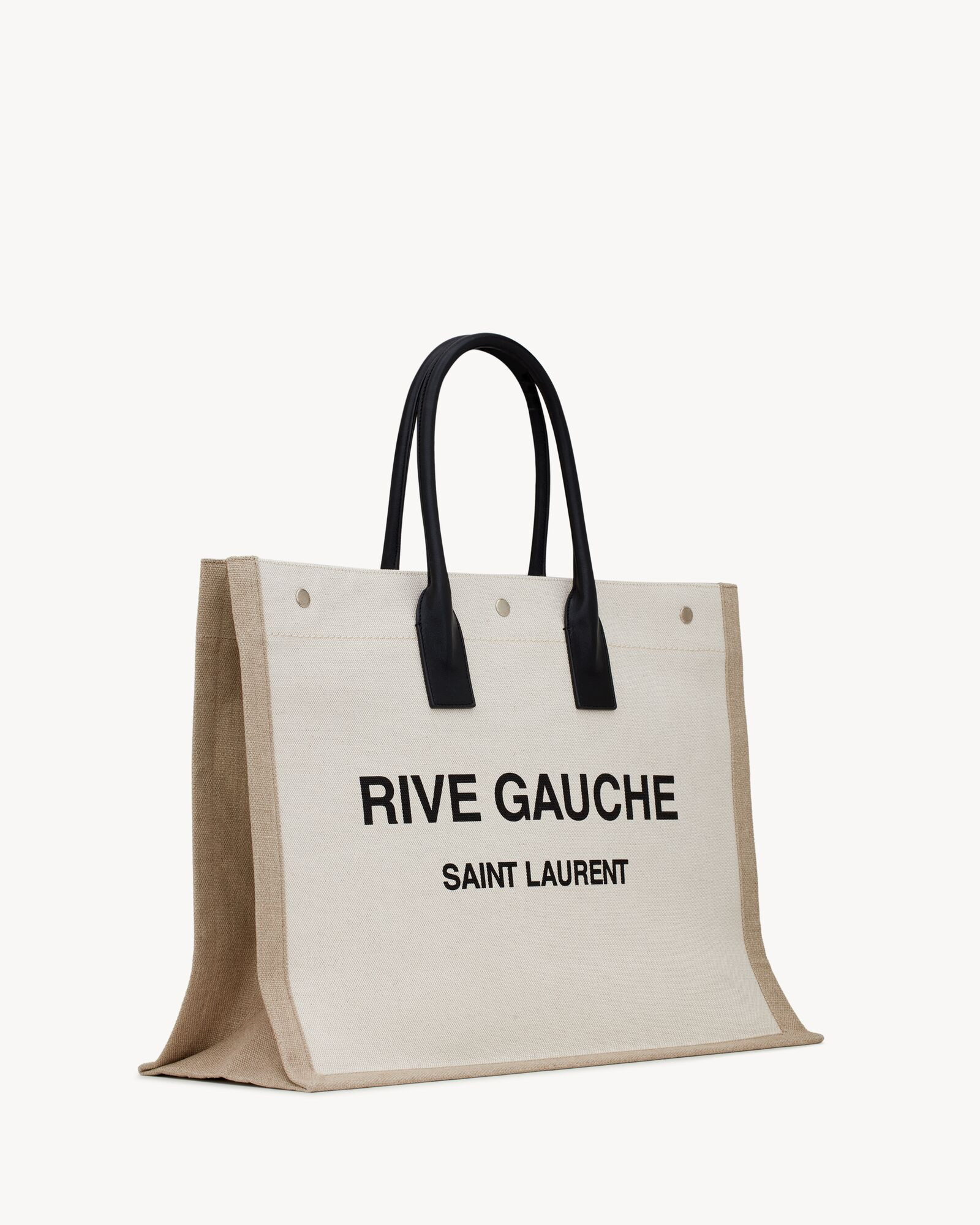 rive gauche tote bag in linen and leather | Saint Laurent Inc. (Global)