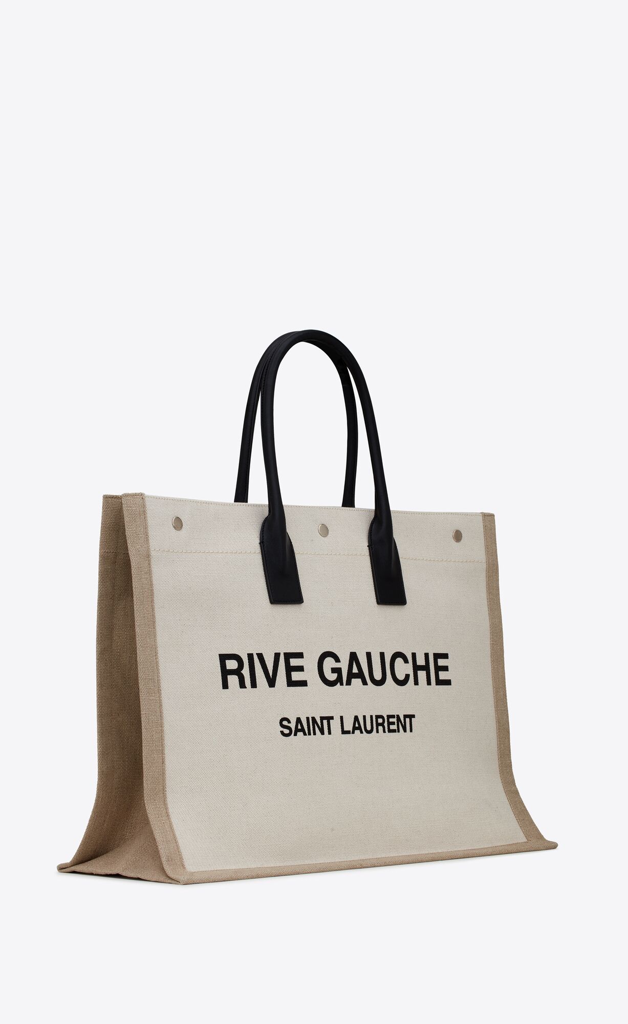 rive gauche tote bag in linen and leather | Saint Laurent | YSL.com | Saint Laurent Inc. (Global)