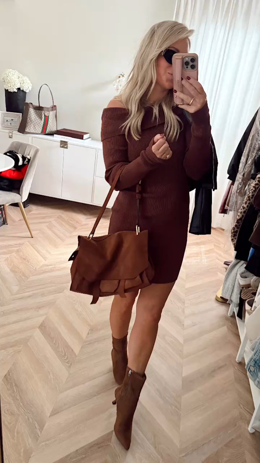 Comfiest dress! Comes in 4 colors and very flattering on. Wearing a small. 

Dress. Date night outfit. Sweater dress. Boots. Family photoshoot  

#LTKFindsUnder50 #LTKStyleTip #LTKFindsUnder100