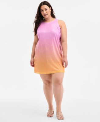 Plus Size Ombré Sleeveless Sequin Shift Dress, Exclusively at Macy's | Macy's