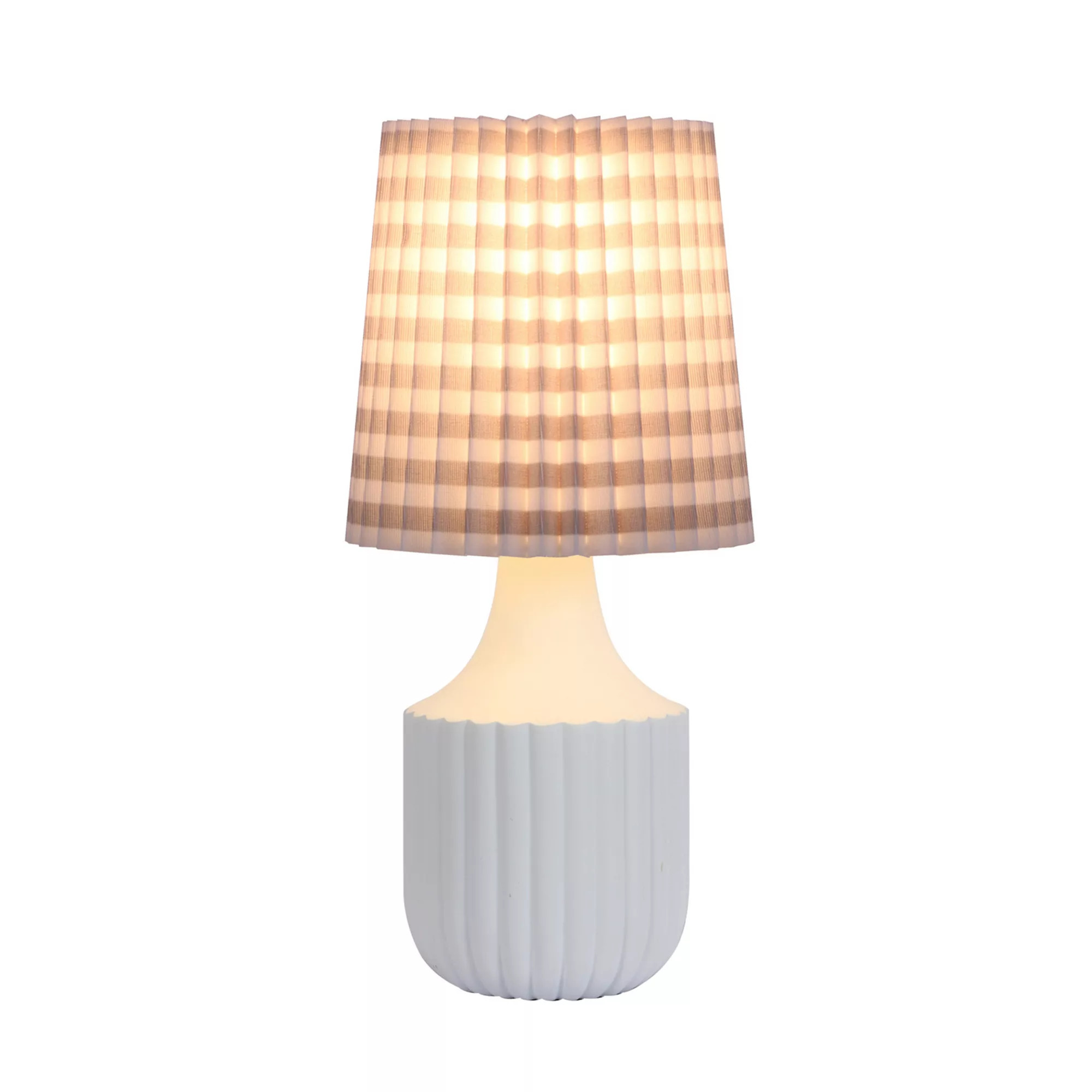 White Accent Lamp with Blue & White Pleated Shade | Kohl's
