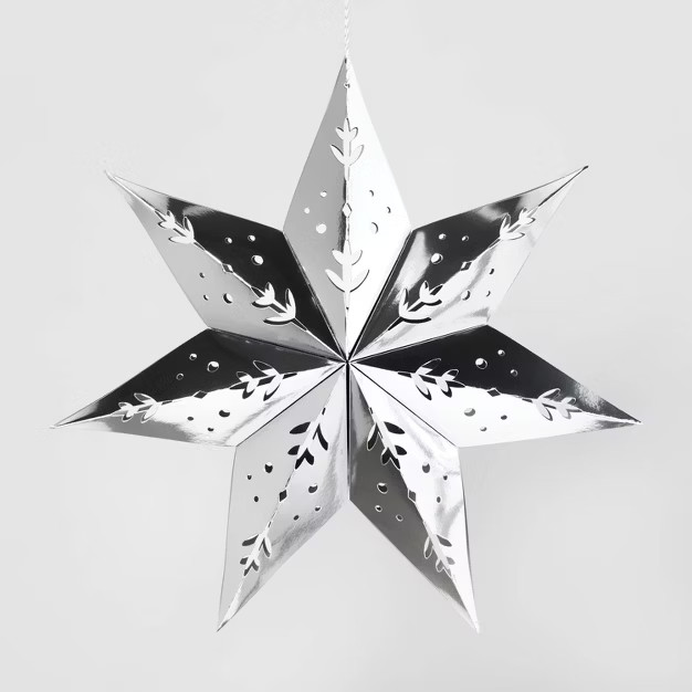Hanging Decorative Cutout Paper Star Silver Foil - Wondershop™ | Target