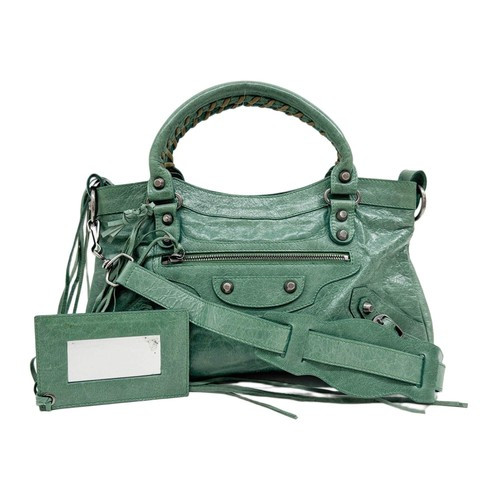Authenticity GuaranteeBALENCIAGA The First Pommier Green Leather Two Way Bag | eBay AU