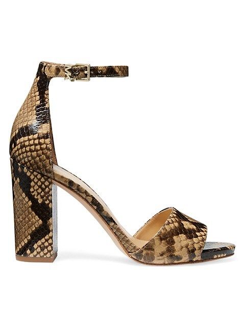 Leela Snakeskin-Embossed Leather Sandals | Saks Fifth Avenue OFF 5TH