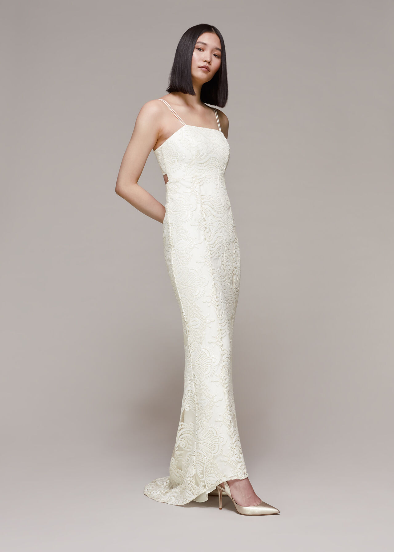 Ivory Lorelei Sequin Wedding Dress | WHISTLES | Whistles | Whistles