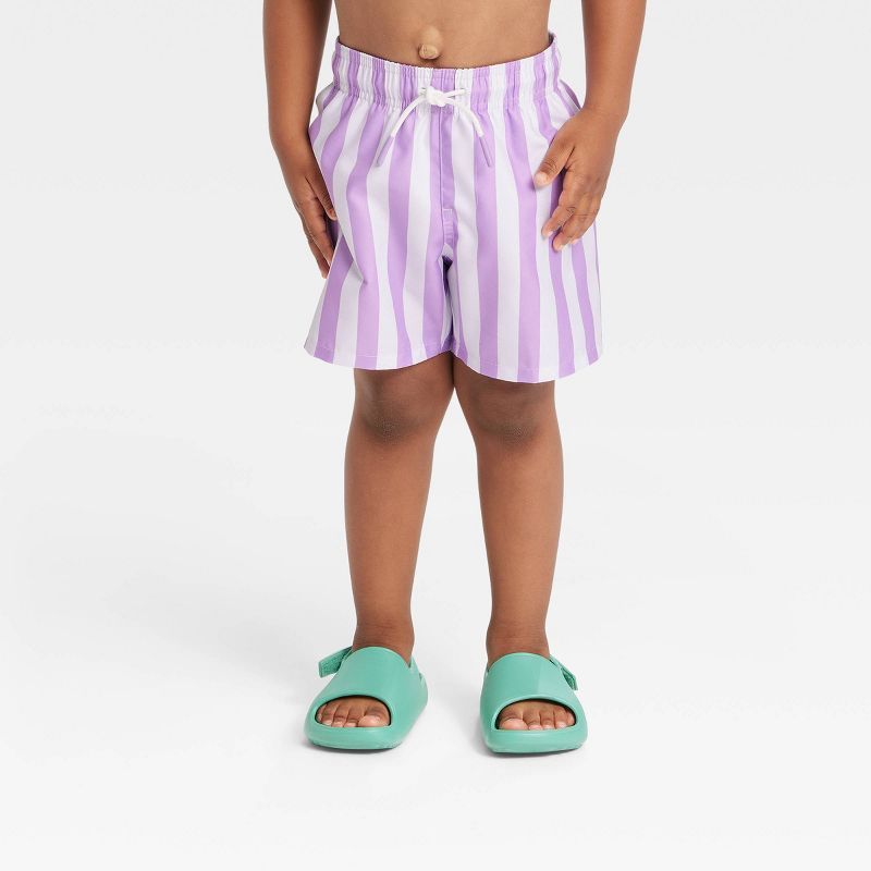 Toddler Boys' Striped Swim Shorts - Cat & Jack™ Purple | Target
