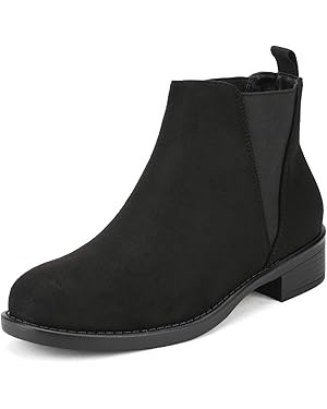 DREAM PAIRS Women's Ankle Boots Chunky Low Heel Chelsea Booties Slip On Elastic Fall Short Boots | Amazon (US)