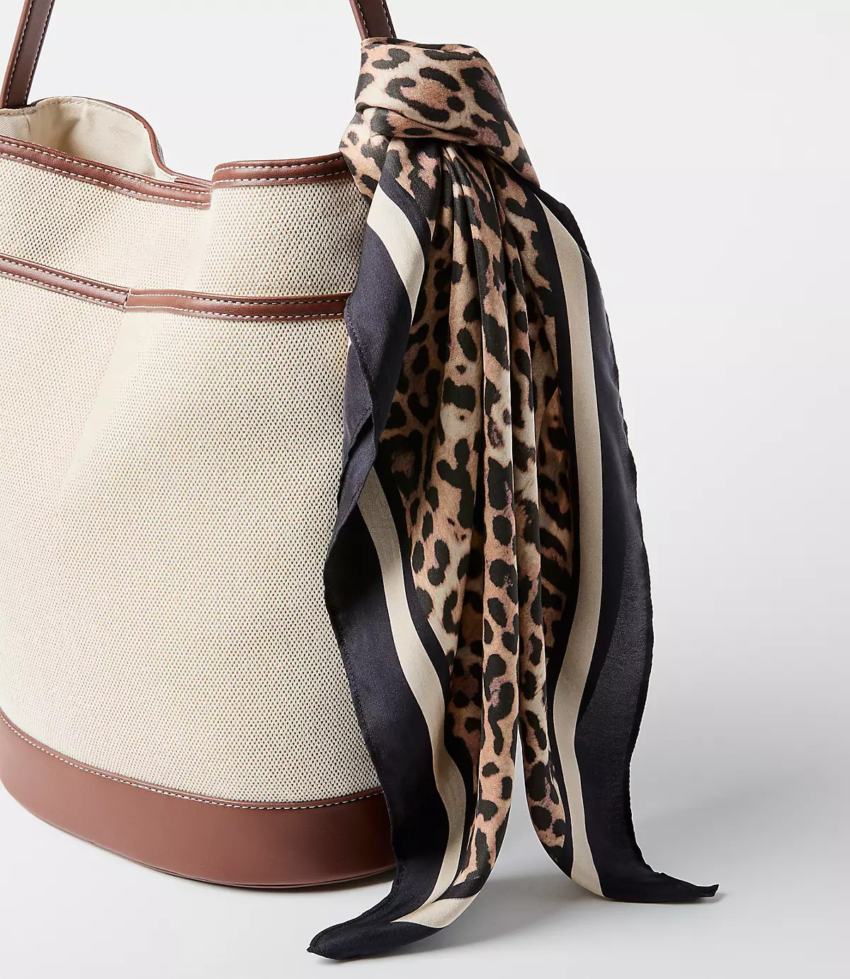 Leopard Print Square Silk Scarf | LOFT