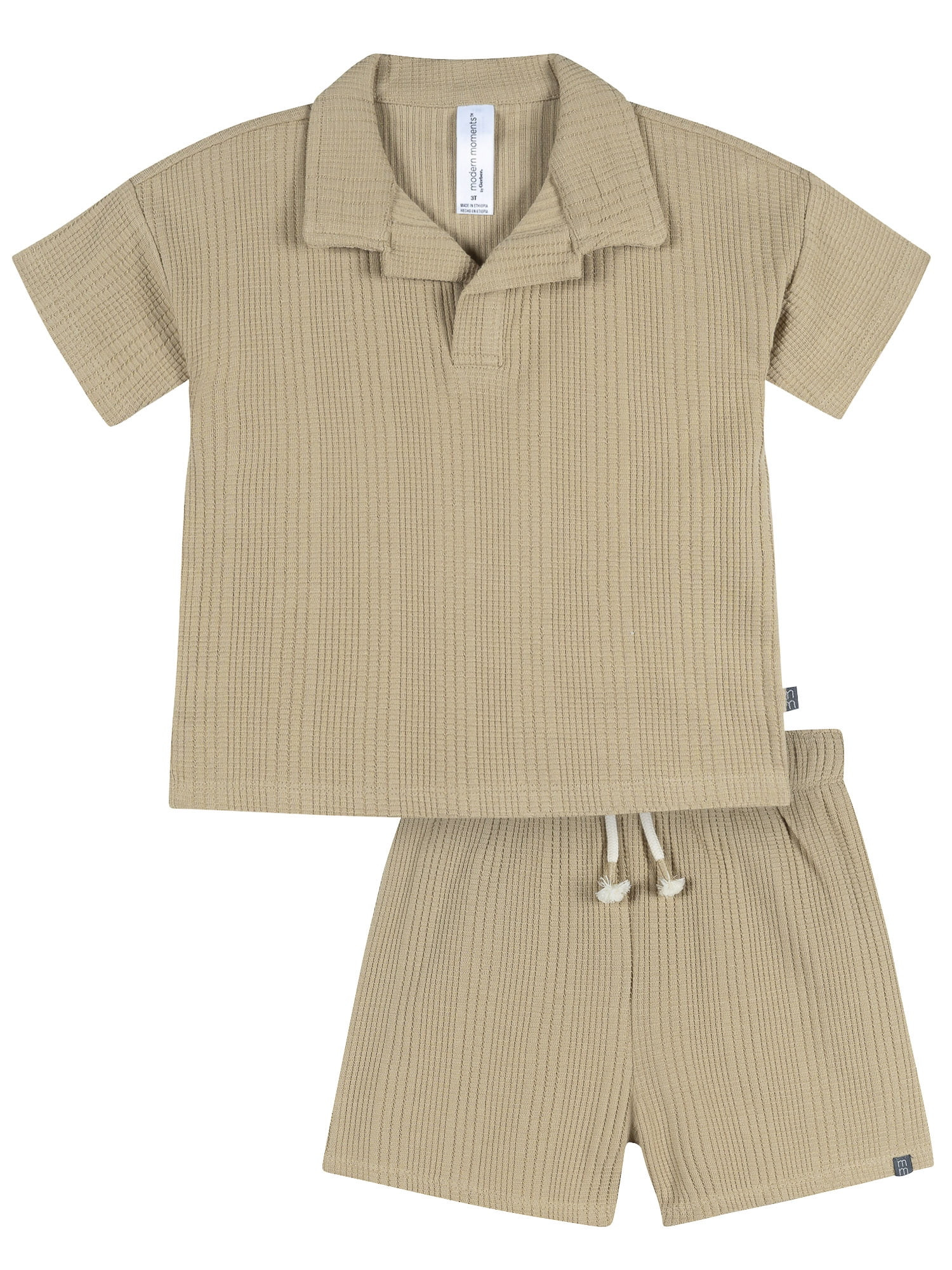 Modern Moments by Gerber Baby and Toddler Boy Johnny Collar Top and Pant Set, 2-Piece, Sizes 0/3 ... | Walmart (US)