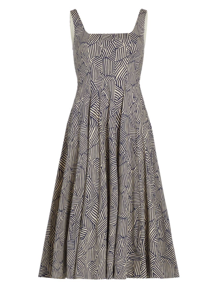 Wells Cotton Geometric Midi-Dress | Saks Fifth Avenue
