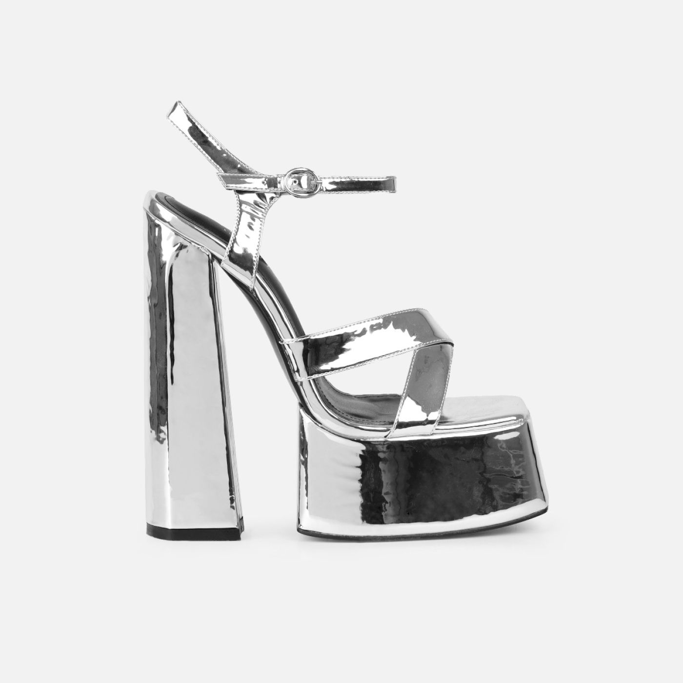 Novah Silver Mirror Platform Sandals | Simmi Shoes