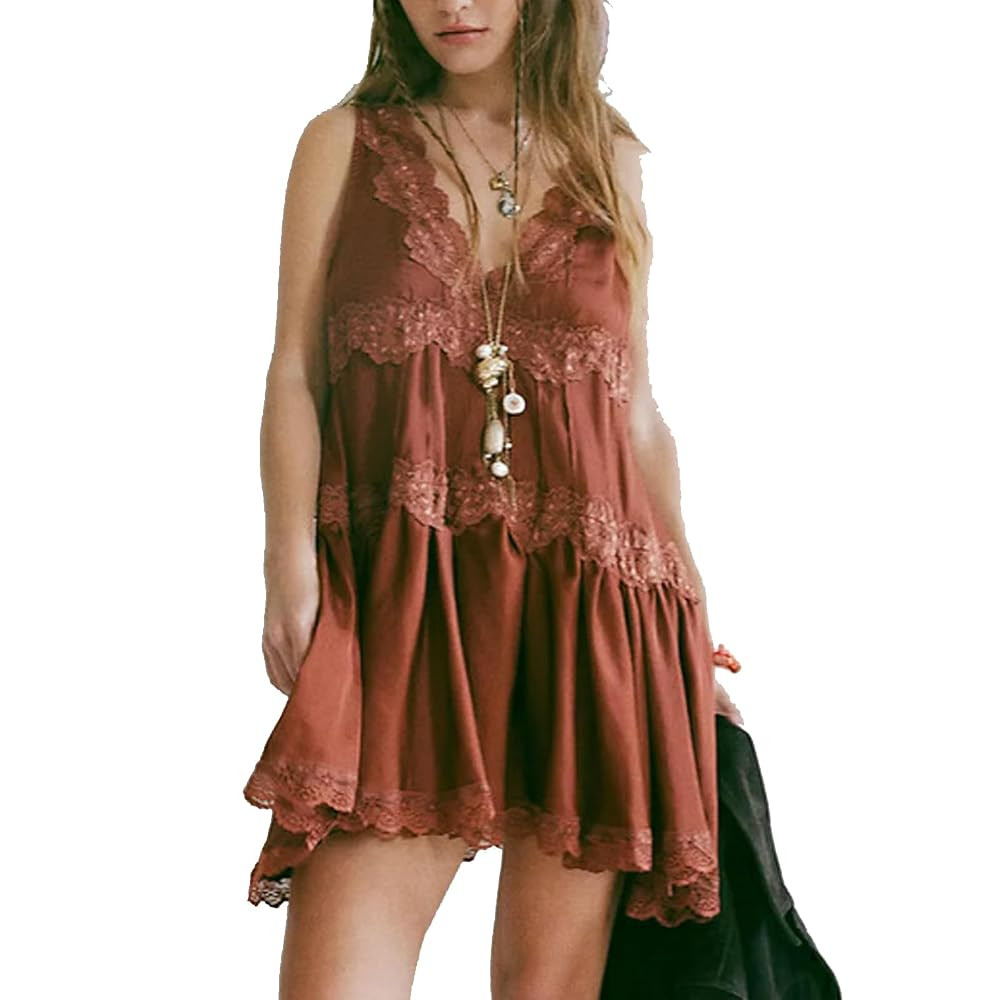 Womens Y2k Cute Babydoll Mini Dress Puff Sleeve Coquette Short Ruffle Dresses with Bow | Amazon (US)