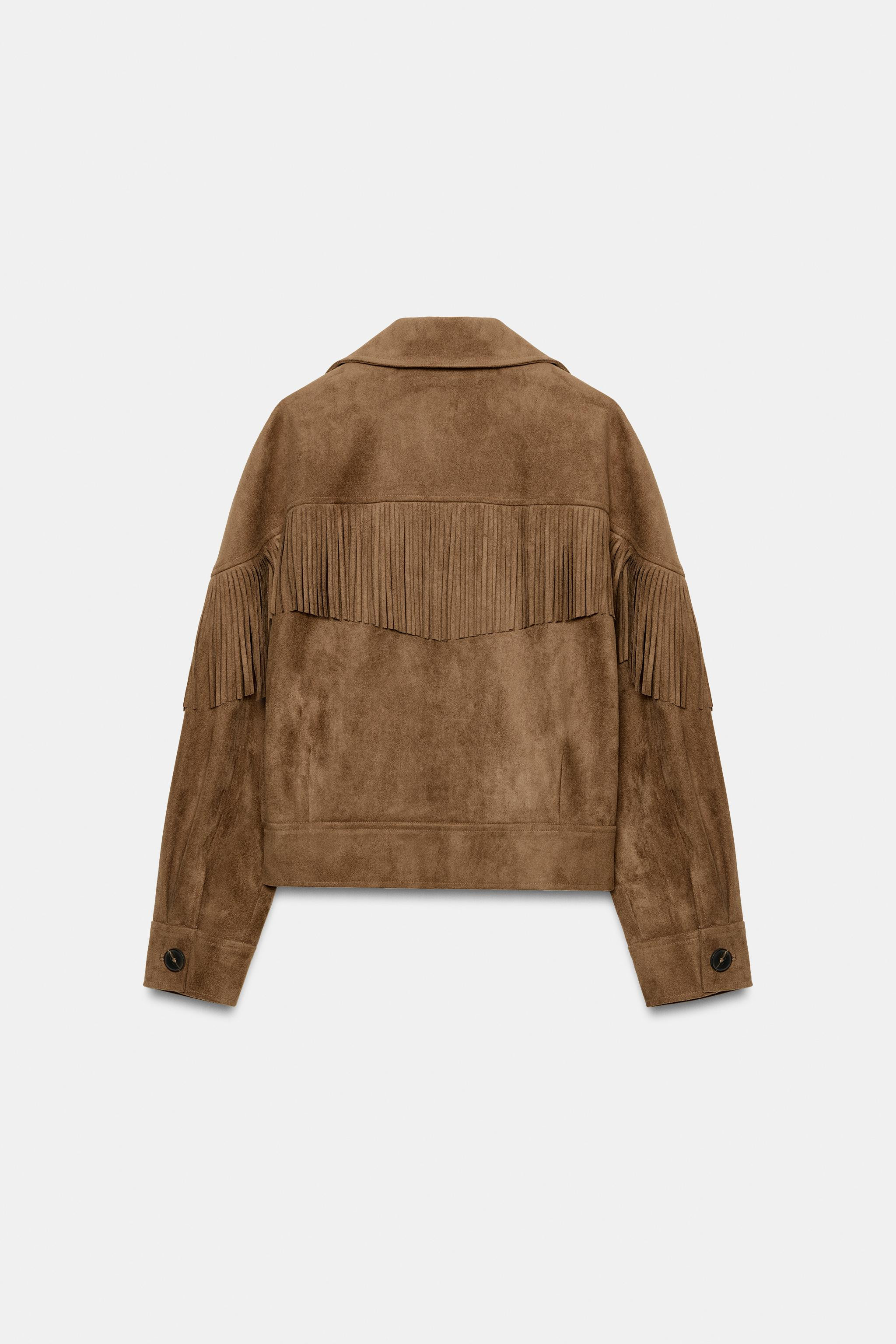 FAUX SUEDE FRINGED JACKET | Zara UK
