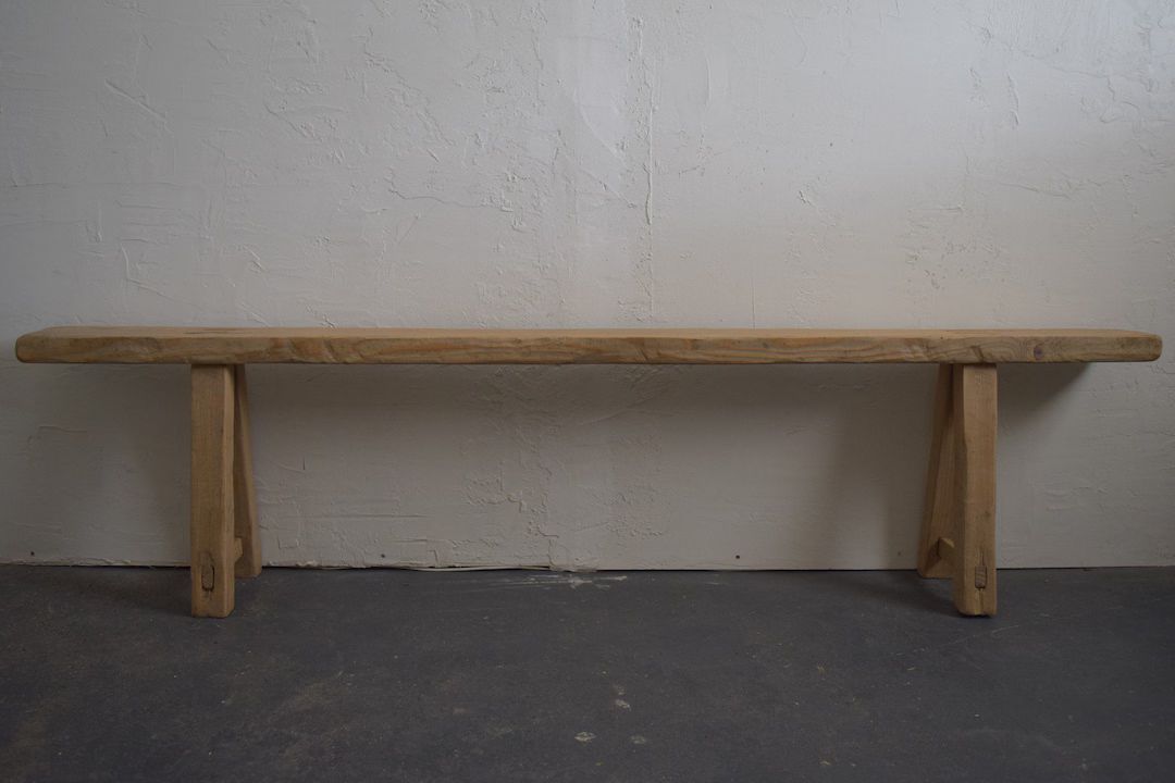 Long Slender Wood Bench Antique-Inspired 79.5" L | Etsy (US)