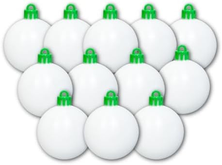 Christmas Tree Decorating 12 Count Refill Kit - Blank White Ball Ornaments for DIY Craft Activiti... | Amazon (US)